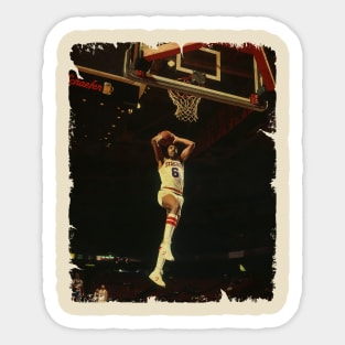 Julius Erving - Vintage Design Of Basketball Sticker